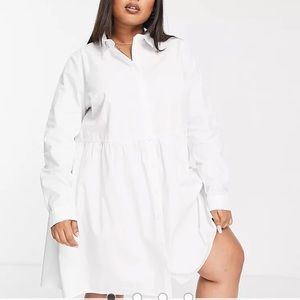 ASOS curve white shirt dress